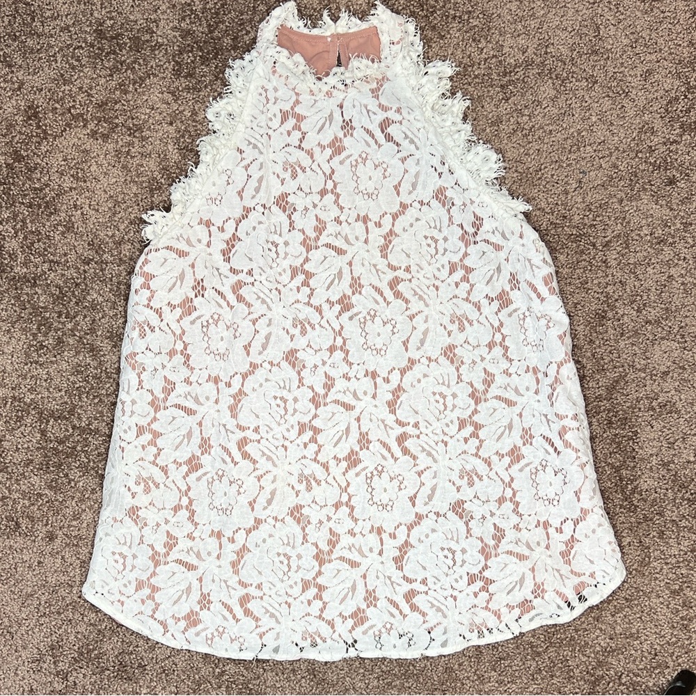 Sugarlips Lace Overlay Tank Halter Top size small